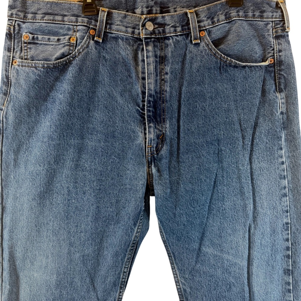 Levi 505 Jeans 42x30 Regular Fit Straight Leg Blue Denim Mens 0470